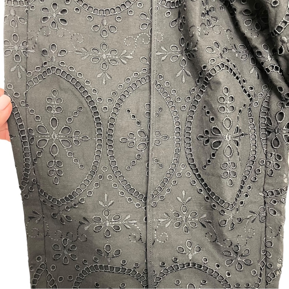 ❣️HP❣️Charo Ruiz NWOT Embroidered Eyelet Cotton Trousers Small Black - Picture 7 of 16